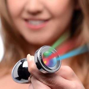 A Sparks Light Up Rainbow LED Aluminum Anal Plug India -Small