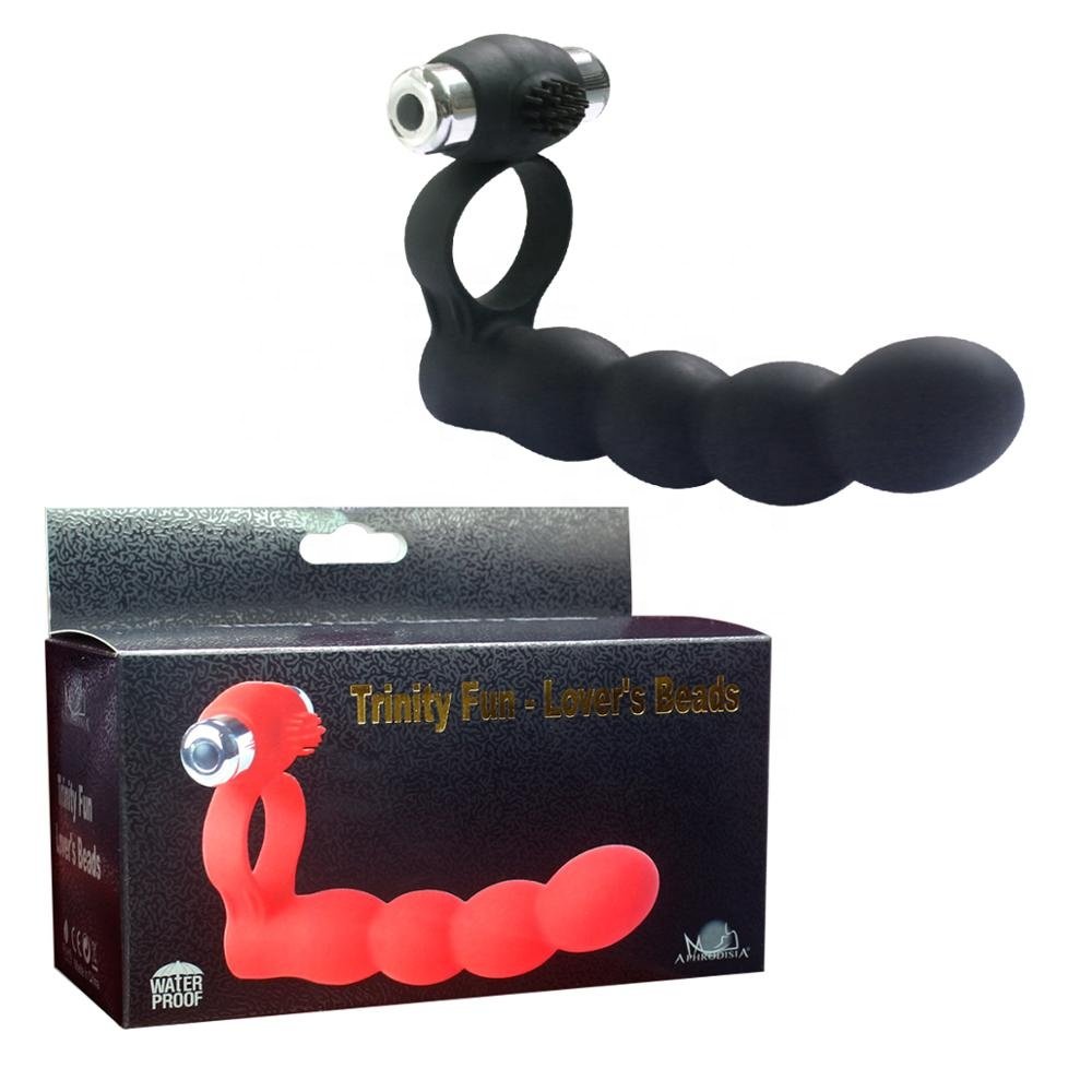 Black Trinity fun Cock Ring Lover's beads