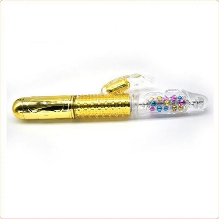 Butterfly Clitoral Jack Dildo Vibrator | Golden