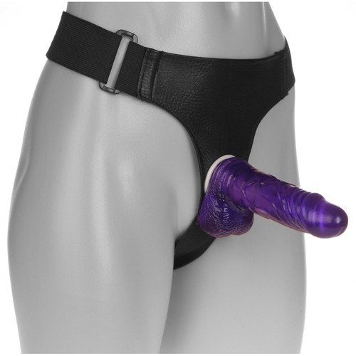 Jelly Purple Strap On Penis Dildo Full Solid