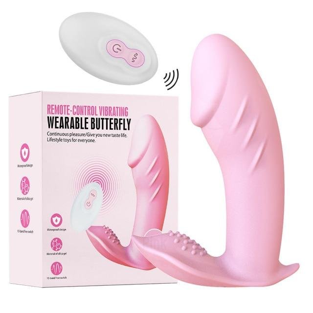 Pink Remote Control Wireless Thrusting Dildo Vibrators Panties for Women