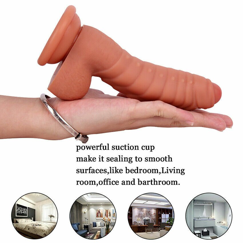 Realistic Flesh Dragon Ribbed Dildo 7.08 Inches