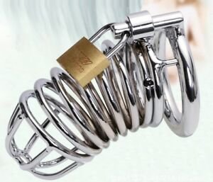 Stainless Super Male Chastity Lock CB Metal Penis Cage
