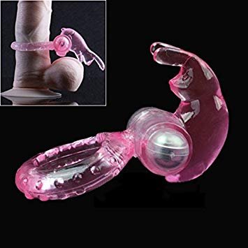 Clitoris Tickler Vibrating Pink Rabbit Cock Ring